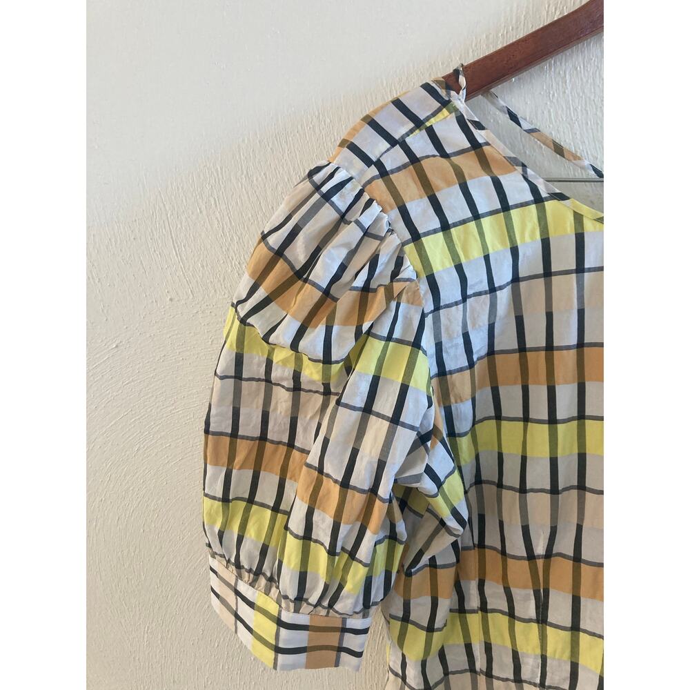 EUC Baum und Pferdgarten Aurelia Check Mini Dress 12 Yellow Peach White - Picture 6 of 11